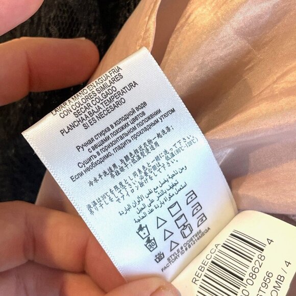 Max & Cleo Strapless Mini Cocktail Dress Womens 4 Black Lace Satin Waist Bow - Picture 7 of 8